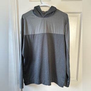 Johnnie-O Men's Gray Hoodie Shirt with Pine Needles Golf Course Logo